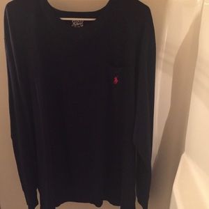 Navy Polo Longsleeve Pocket Tshirt